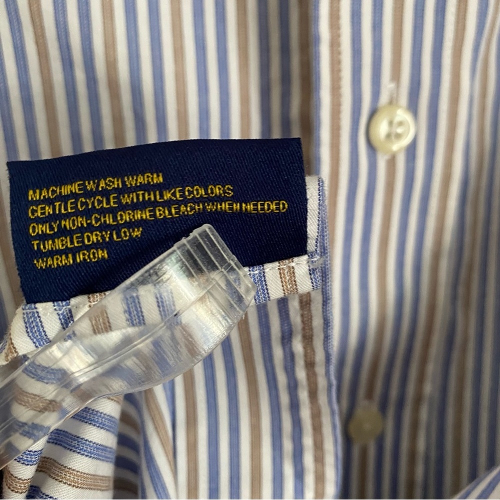 Men’s Club Room Long Sleeve Button Down Shirt Collar approx 15-1/2” Size‎ M - Picture 6 of 6